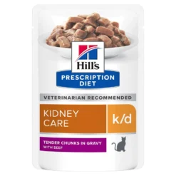 Hill's Prescription Diet K/D Sachets Pour Chat Au Boeuf - 12 X 85g
