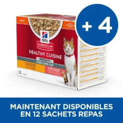 Hill's Science Plan Chat Young Adult Sterilised Mijotés Healthy Cuisine Poulet Saumon 12 Hill's Science Plan Chat Young Adult Sterilised Mijotés Healthy Cuisine Poulet Saumon -Promos Hill's Boutique 1654605236325 full