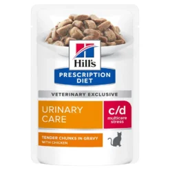 Hill's Prescription Diet C/D Urinary Stress Sachets Pour Chat Au Poulet - 12 X 85g