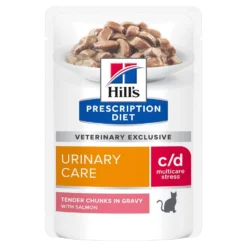 Hill's Prescription Diet C/D Urinary Stress Sachets Pour Chat Au Saumon - 12 X 85g